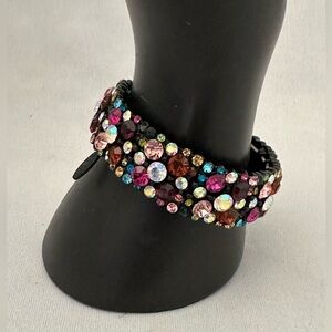 Natasha multi colored rhinestone stretch bracelet